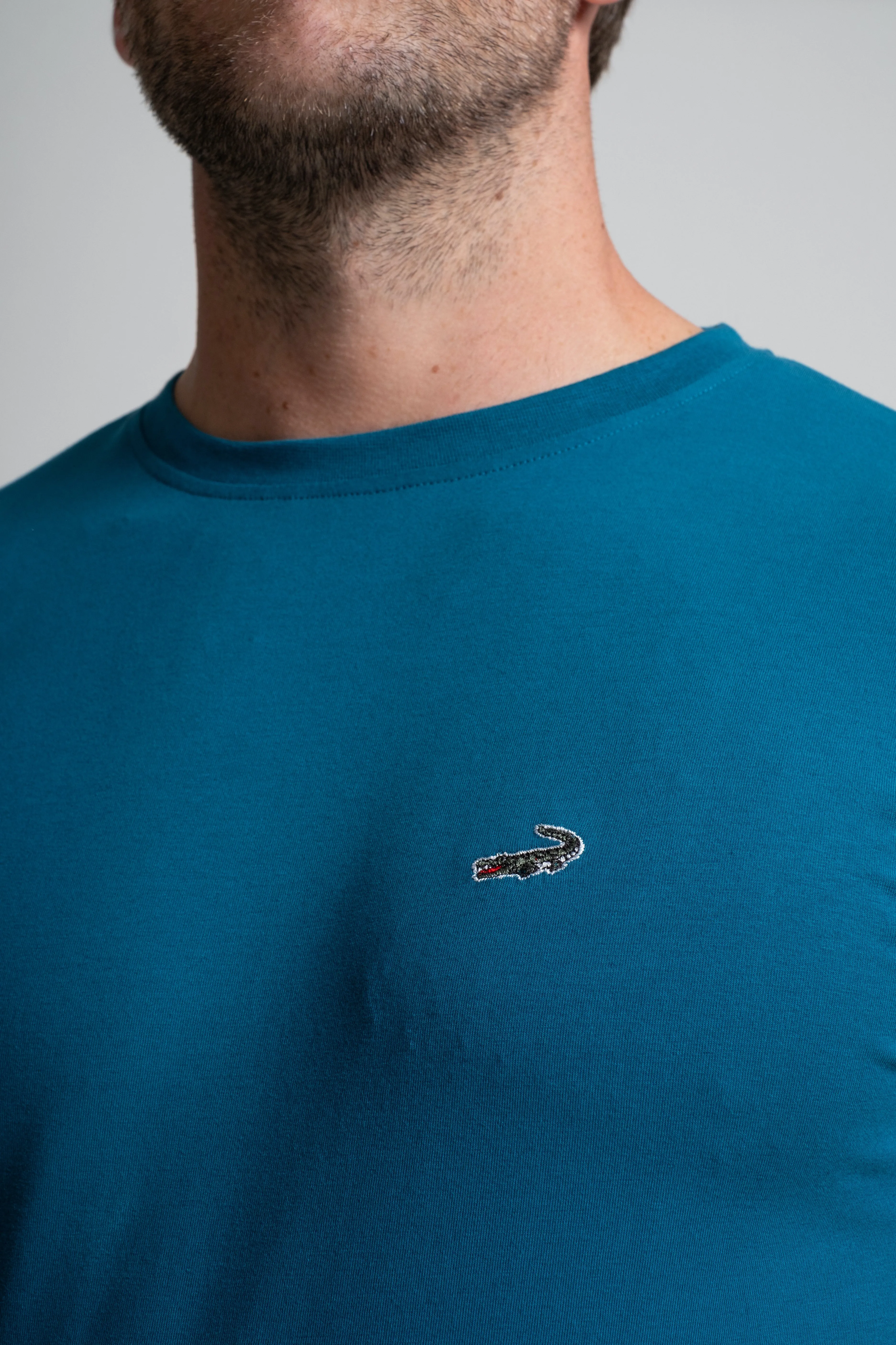 Action Fit Short sleeves-CasualCrew Neck - Blue Faience