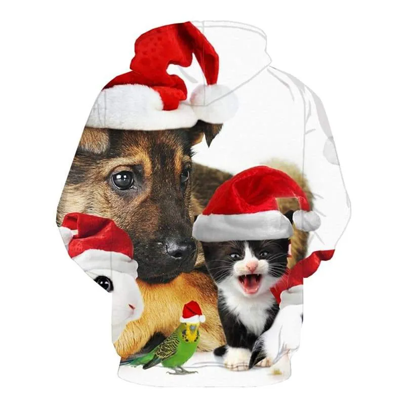 Animal Sweatshirts men Christmas Hoody Anime Party Hoodie Print Love Hooded Casual