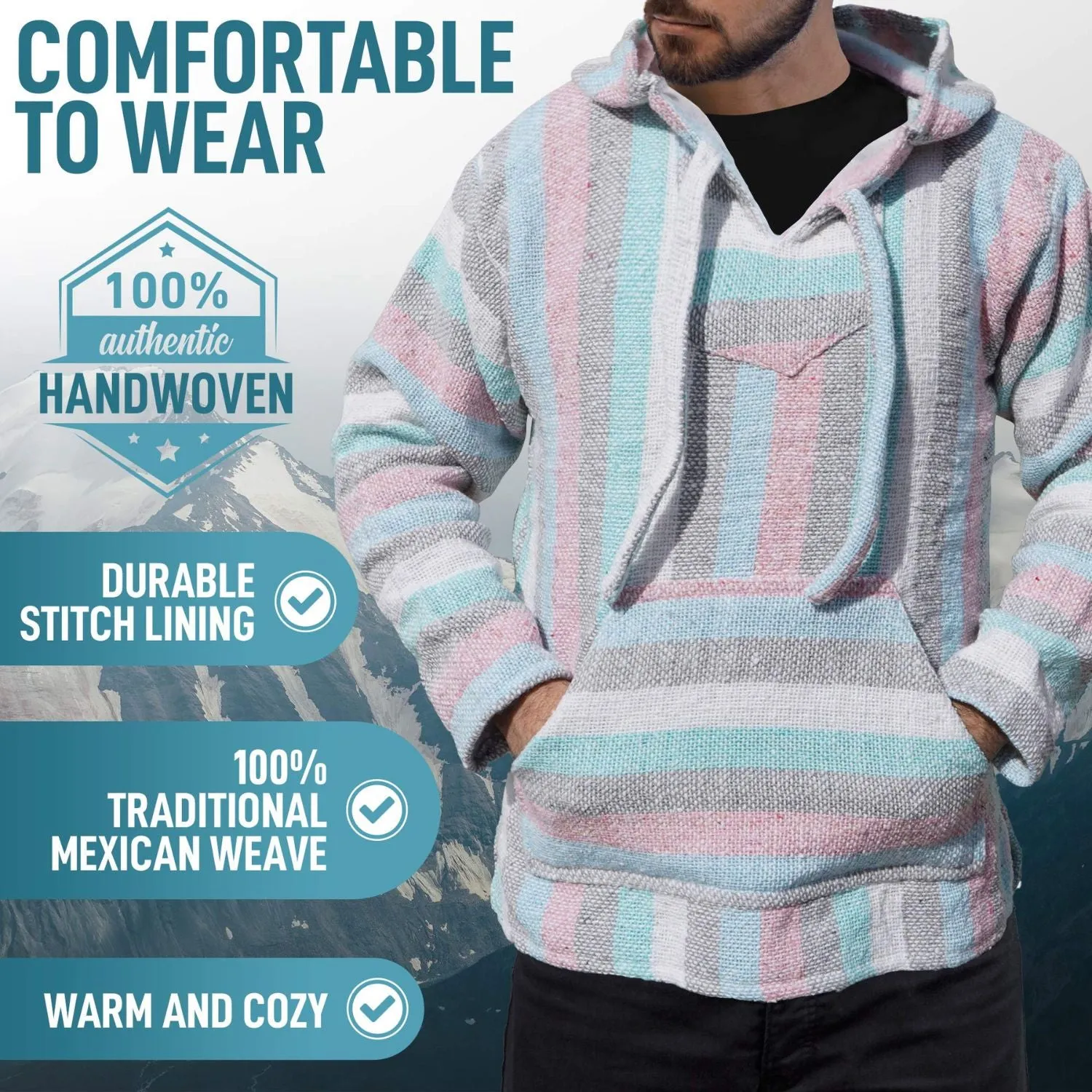 Authentic Mexican Baja Hoodie for Men