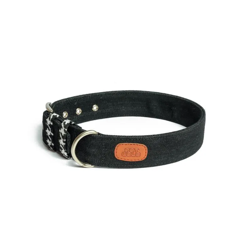 Black Denim Fabric Belt Collar