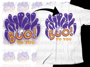 Boo To You Purple Ghosts Halloween Png Digital Download