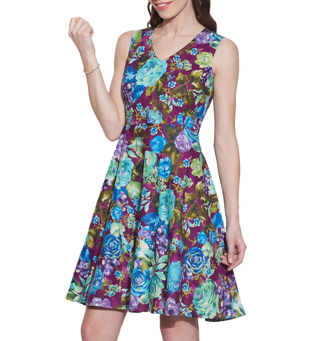 Clothes For Women Cotton Printed Dress,Machine Washable,W-CPD44-1621, Size-44 Inch