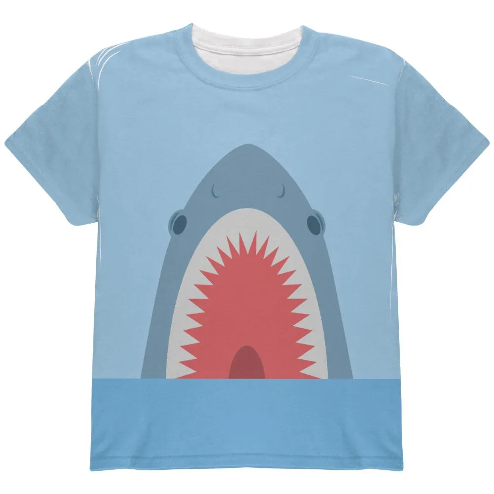 Cute Fun Shark Attack All Over Youth T Shirt