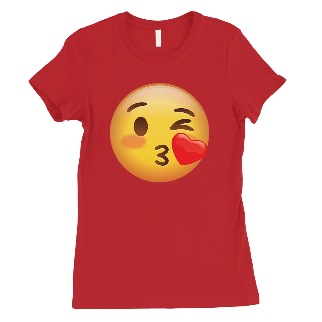 Emoji-Wink Kiss Womens Fun Awesome Creative T-Shirt Friend Gift