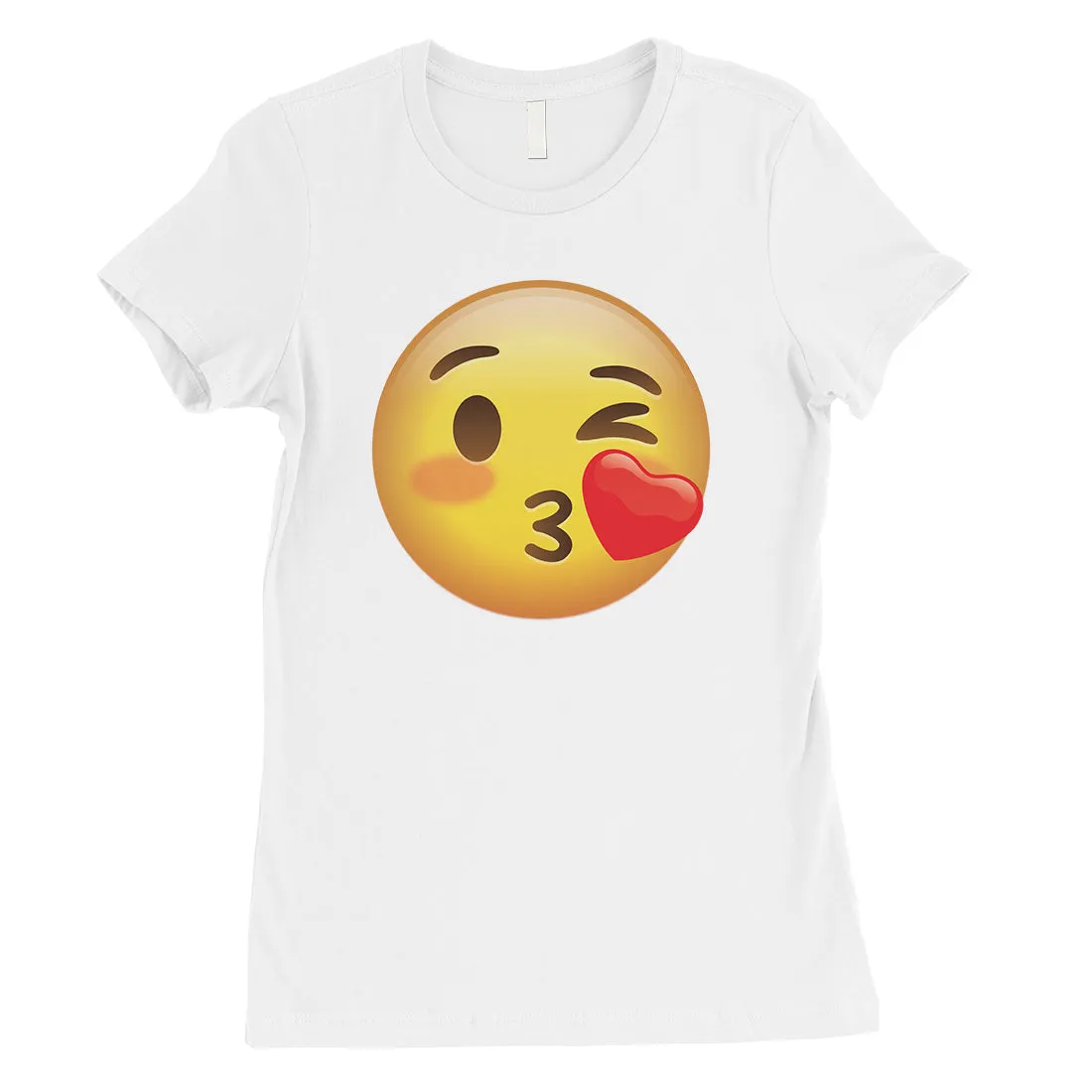 Emoji-Wink Kiss Womens Fun Awesome Creative T-Shirt Friend Gift