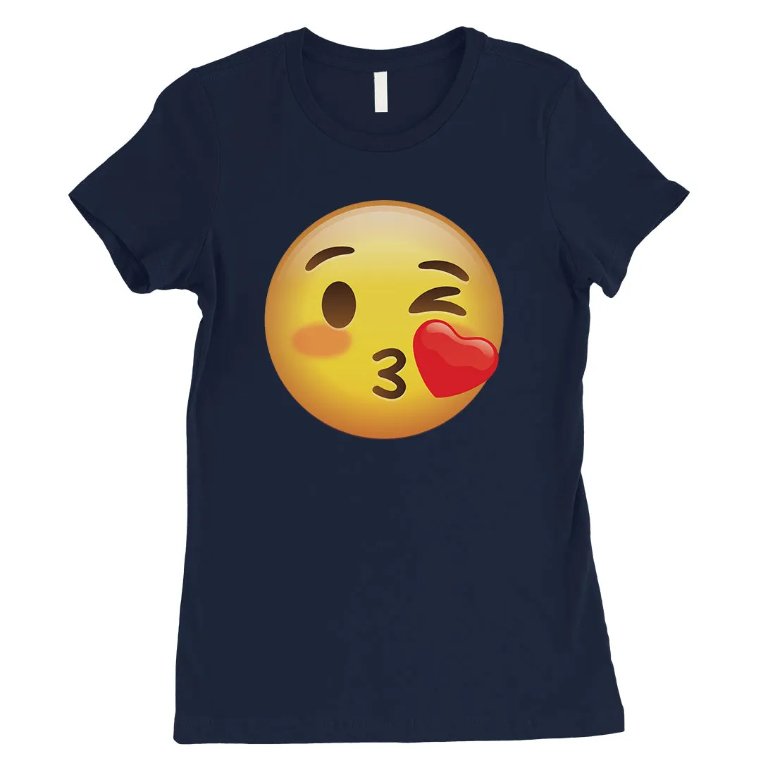 Emoji-Wink Kiss Womens Fun Awesome Creative T-Shirt Friend Gift