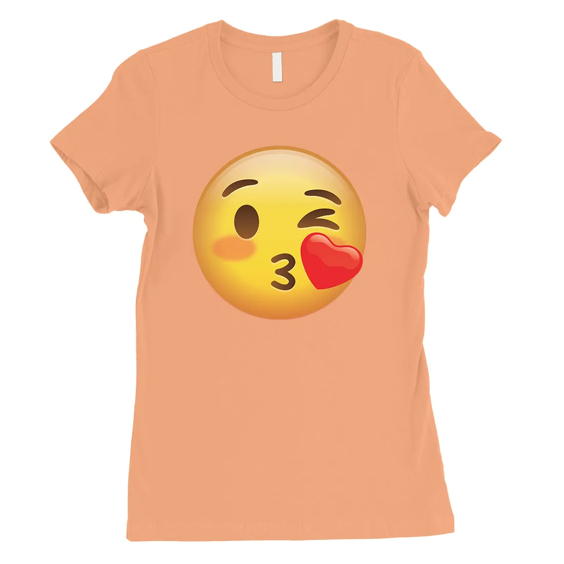 Emoji-Wink Kiss Womens Fun Awesome Creative T-Shirt Friend Gift