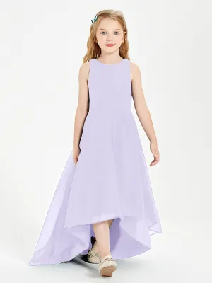 Exquisite Asymmetrical Junior Bridesmaid Dresses Scoop Neck Lilac