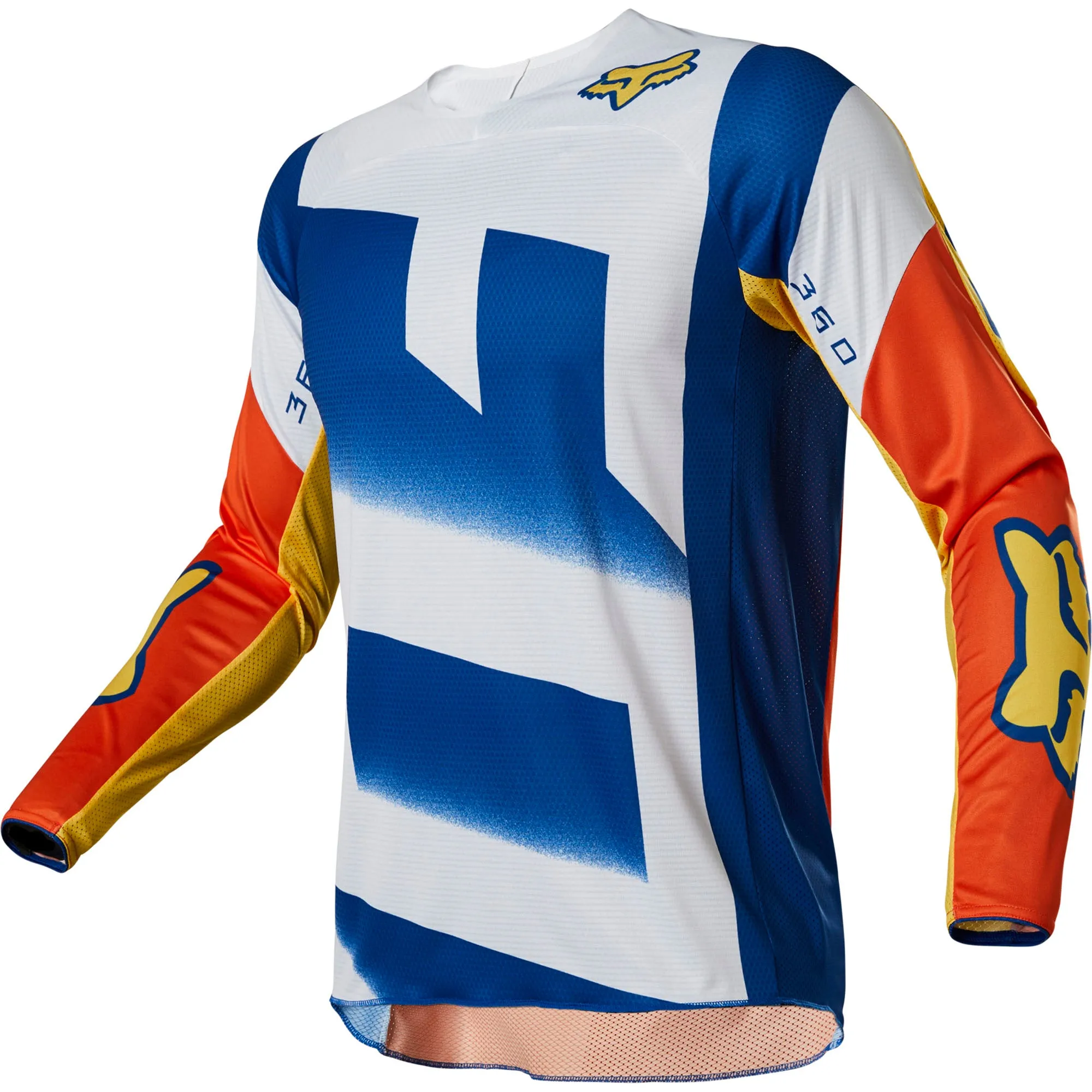 Fox Racing  Mens Polished White G40 Black Gradient 360 RKANE Jersey Long Sleeve