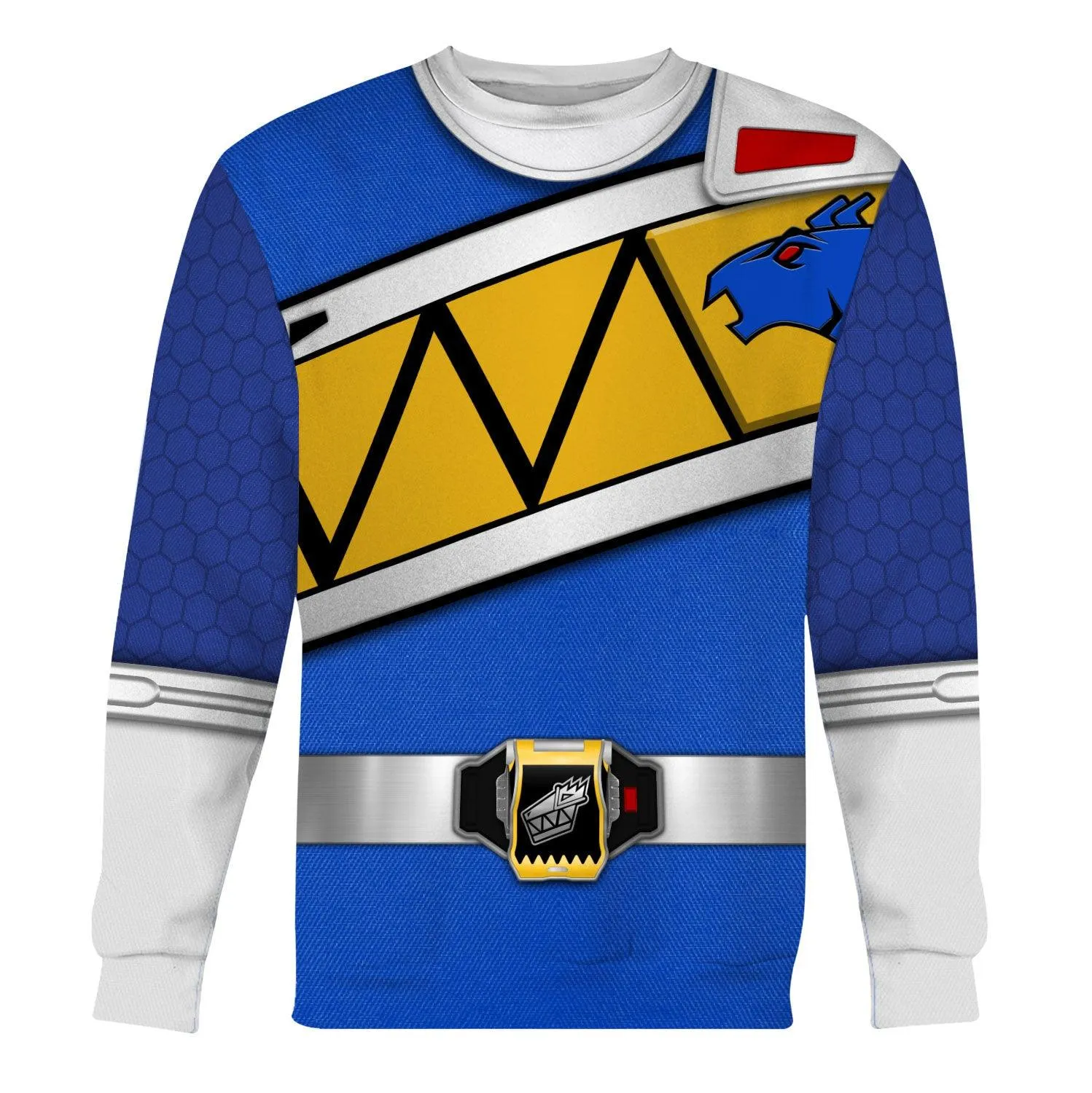 Gearhomie Blue Power Rangers Dino Charge Hoodies Sweatshirt T-shirt Hawaiian