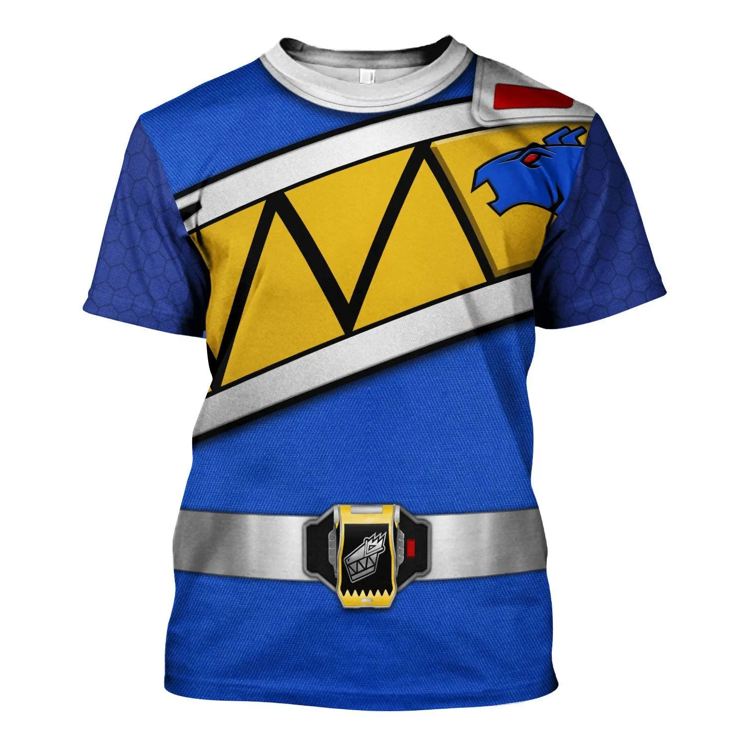 Gearhomie Blue Power Rangers Dino Charge Hoodies Sweatshirt T-shirt Hawaiian