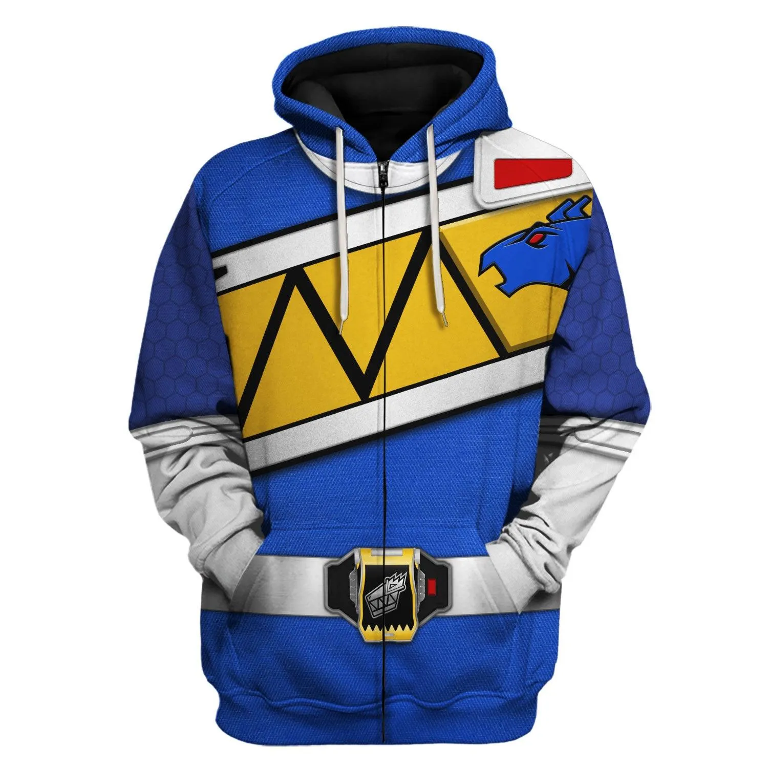 Gearhomie Blue Power Rangers Dino Charge Hoodies Sweatshirt T-shirt Hawaiian