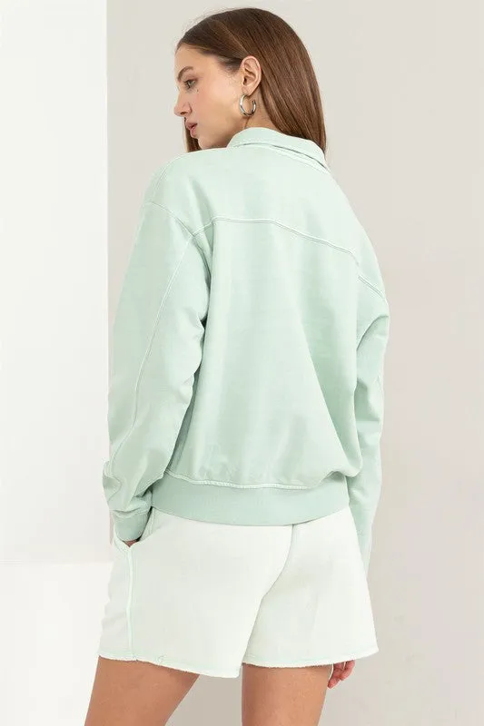 Half Zip Long Sleeve Sweatshirt