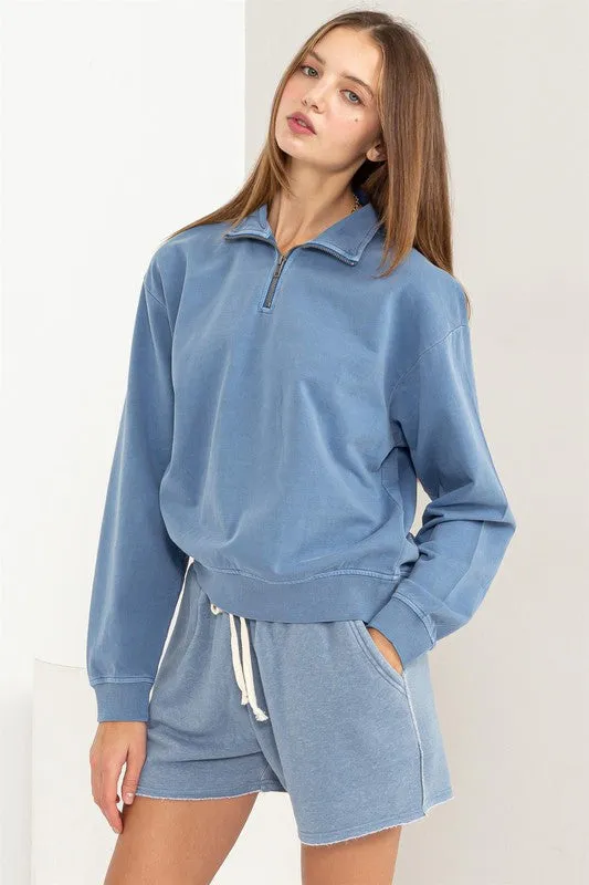 Half Zip Long Sleeve Sweatshirt