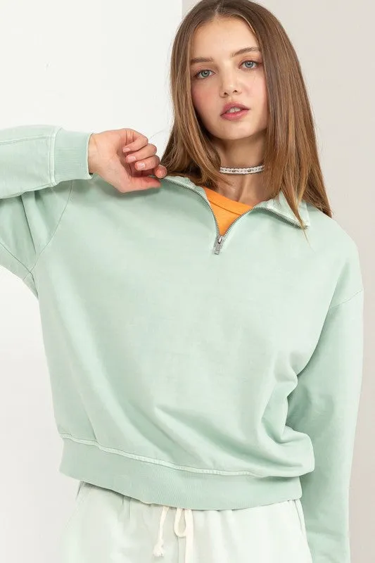 Half Zip Long Sleeve Sweatshirt