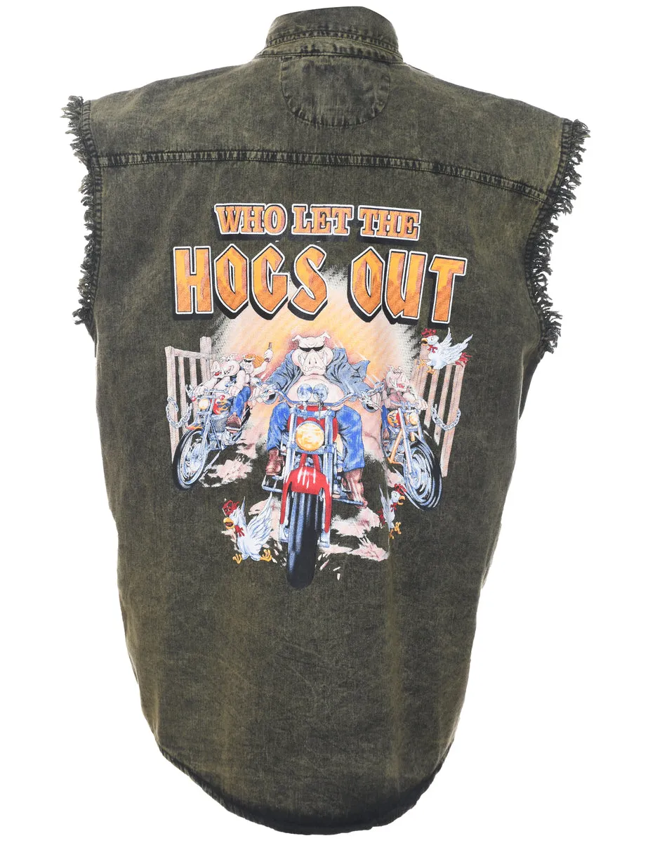 Hogs Out Denim Shirt - L