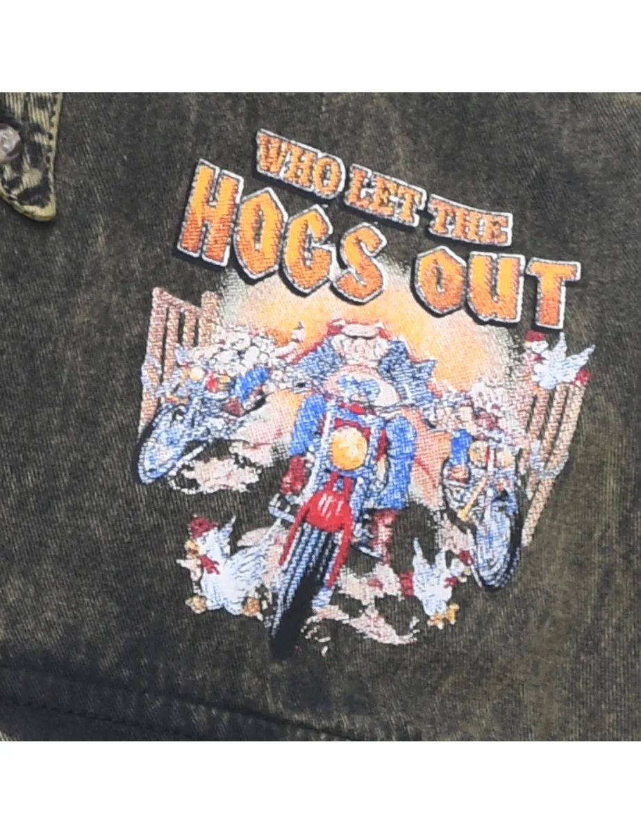 Hogs Out Denim Shirt - L