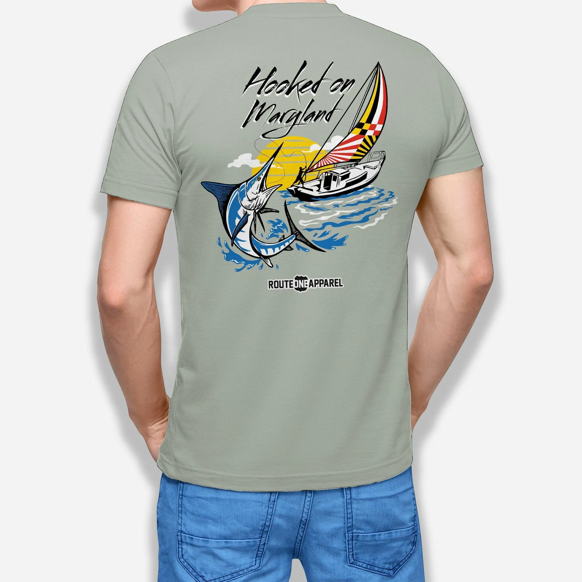 Hooked on Maryland White Marlin (Bay Green) / Shirt