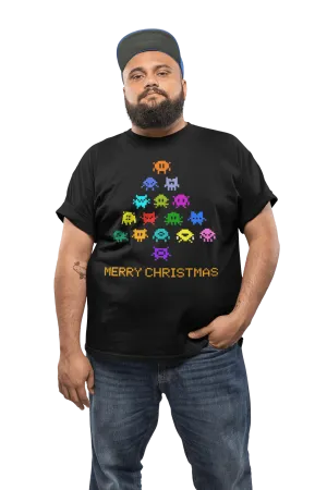 Invaders Christmas Tree Adult for Men and Women T-Shirt