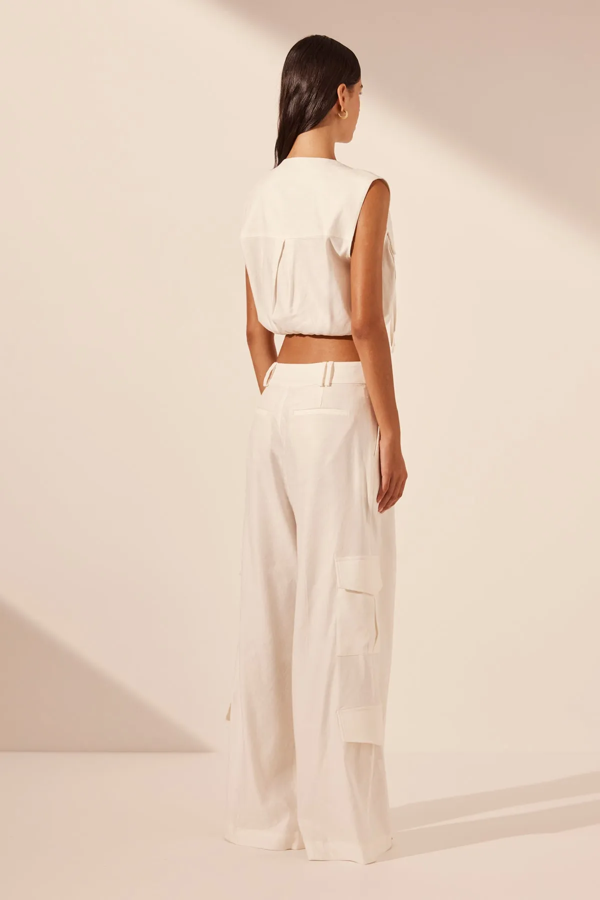 KASBAH UTILITY CROPPED TOP - RICE