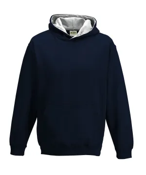 Kids varsity hoodie | New French Navy/Heather Grey