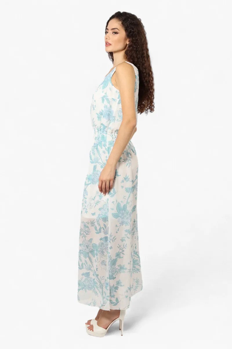 Limite Floral Sleeveless Tank Maxi Dress - White