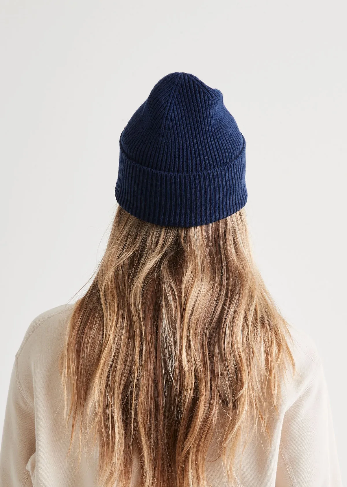 Merino Wool Beanie - Marine