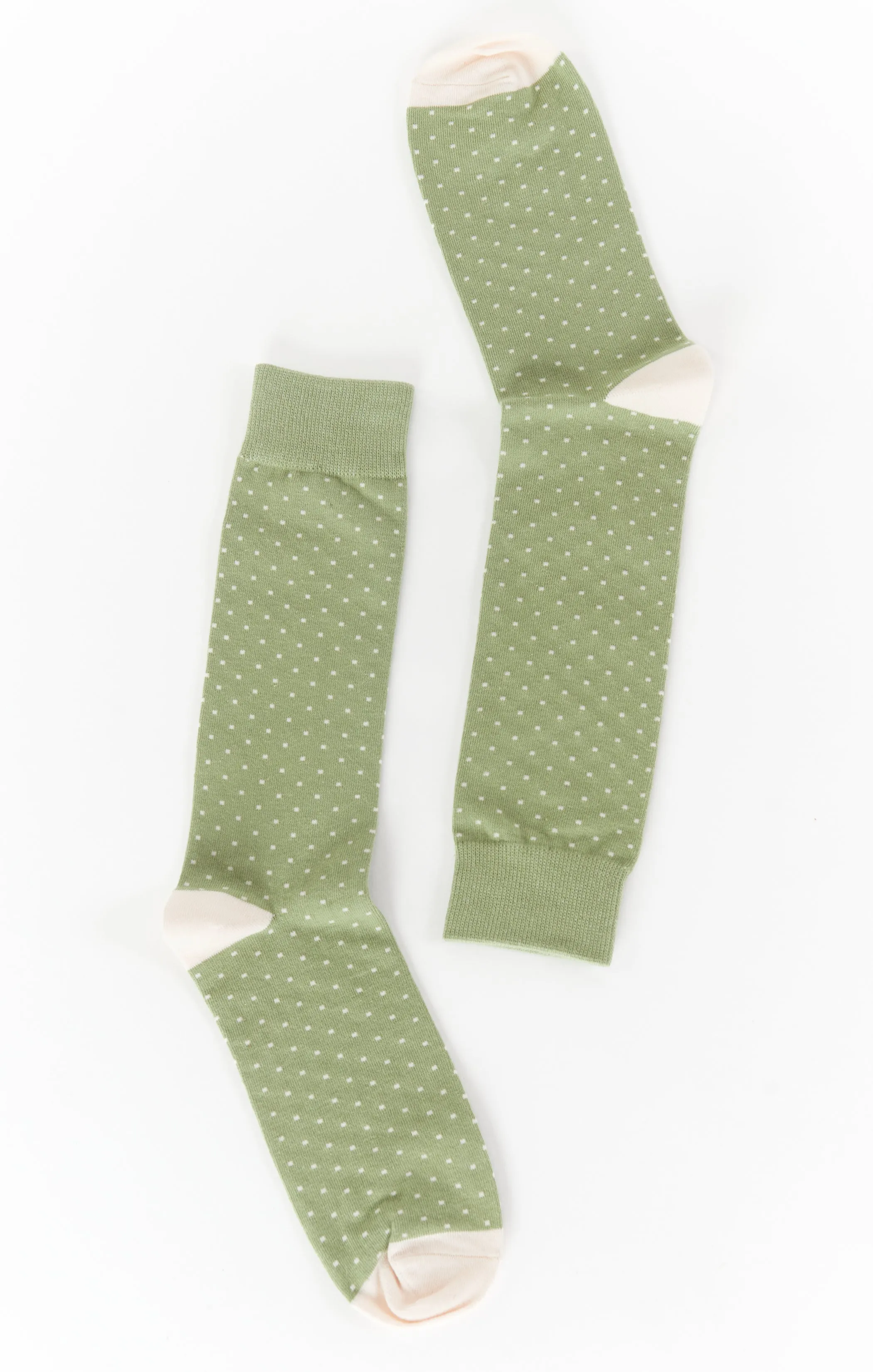 Owen Sock ~ Moss Green Dots