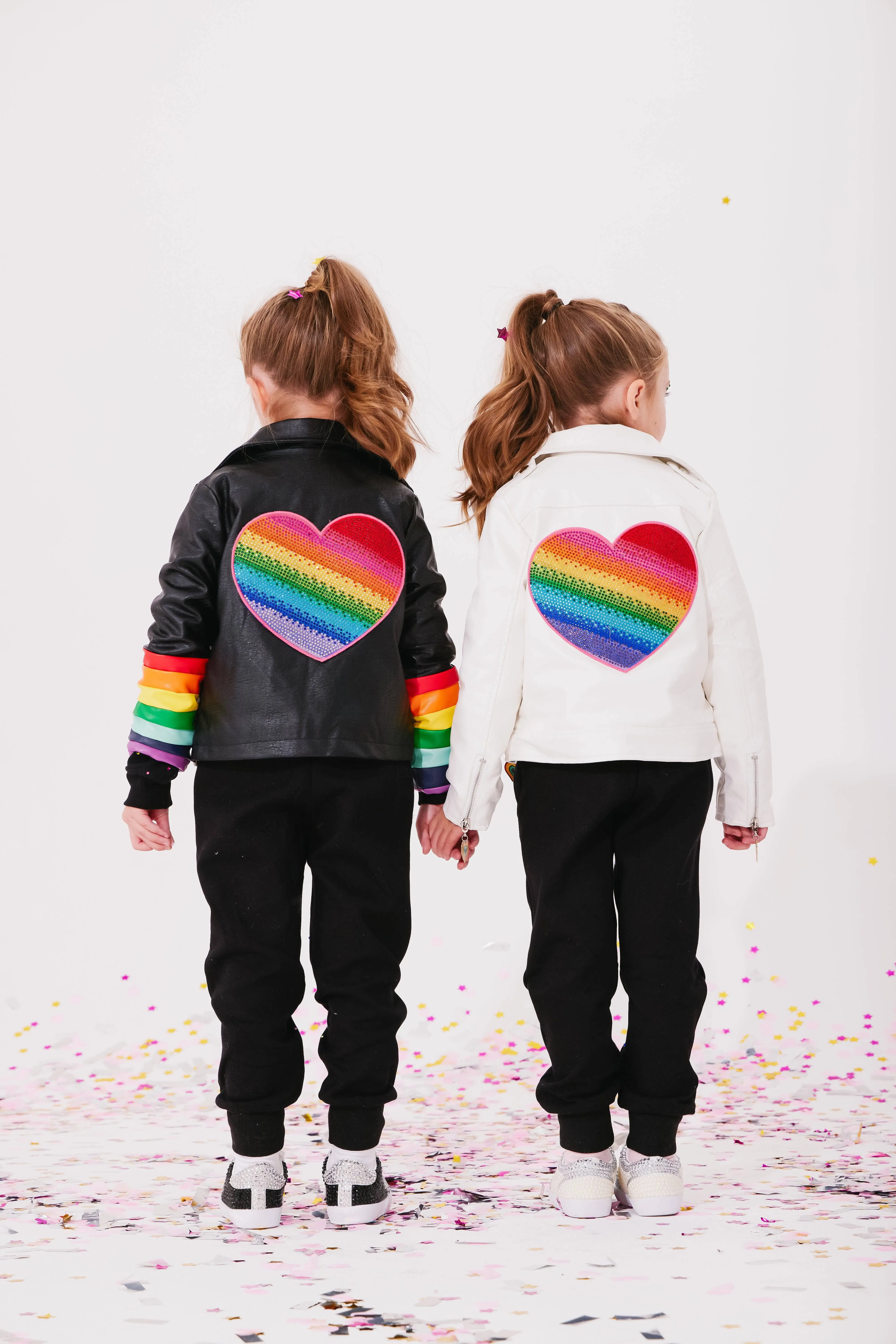 Rainbow Heart Stripe Moto Jacket