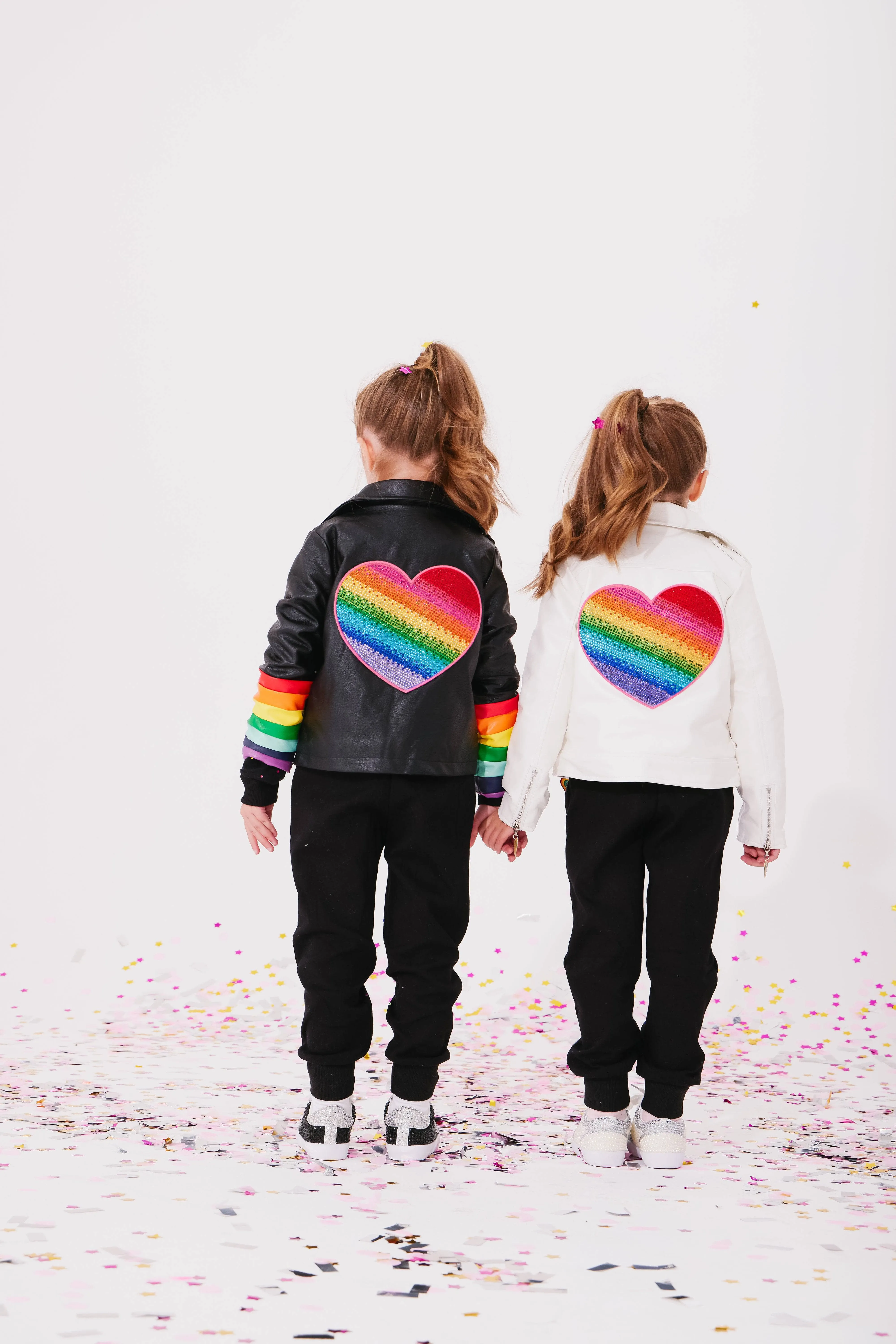 Rainbow Heart Stripe Moto Jacket