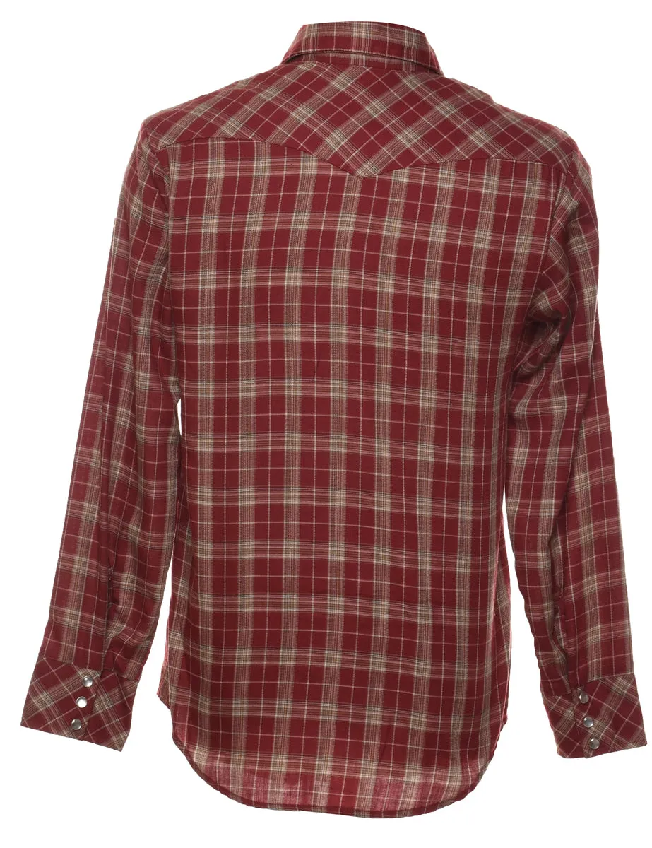 Red & Brown Classic Checked Shirt - M