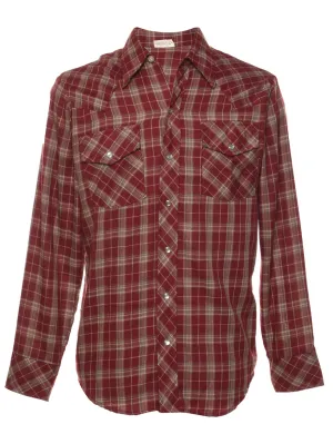 Red & Brown Classic Checked Shirt - M