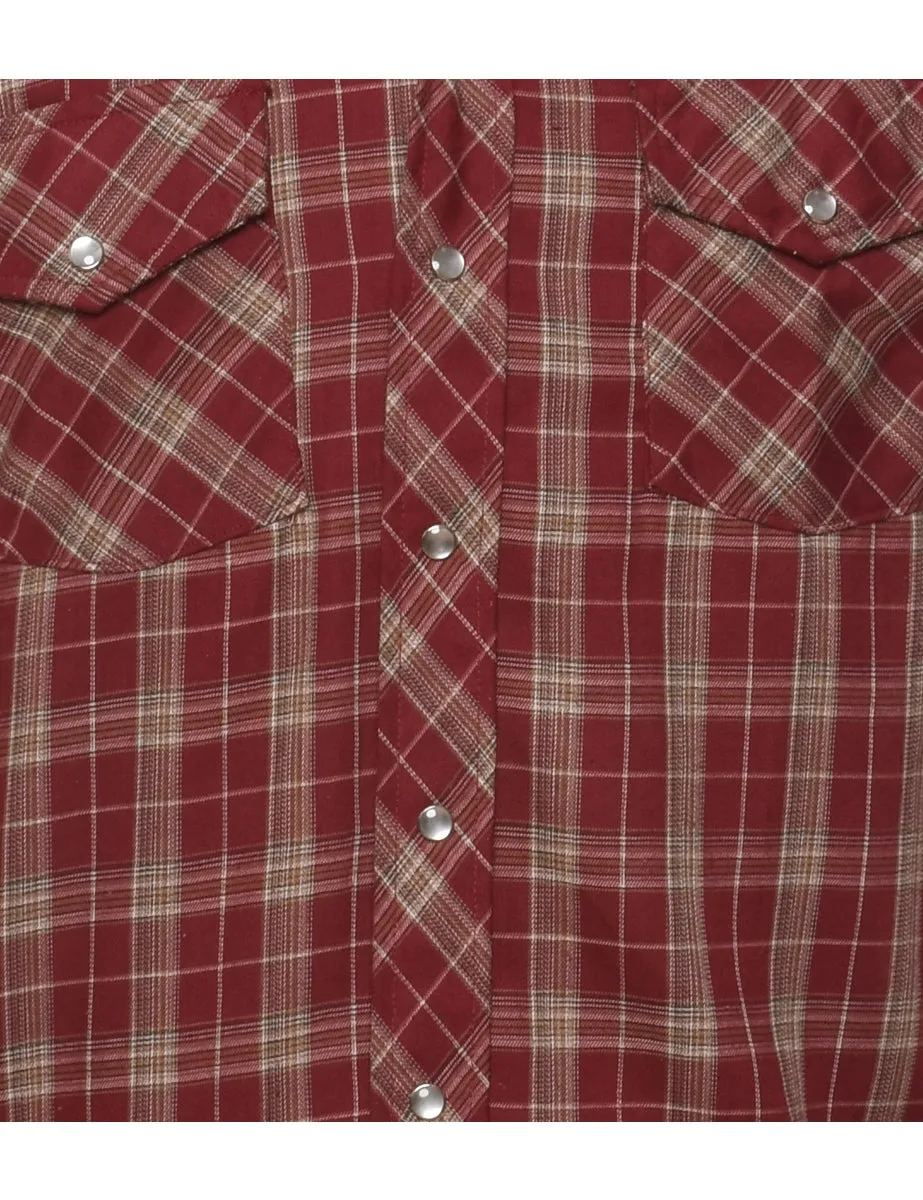 Red & Brown Classic Checked Shirt - M