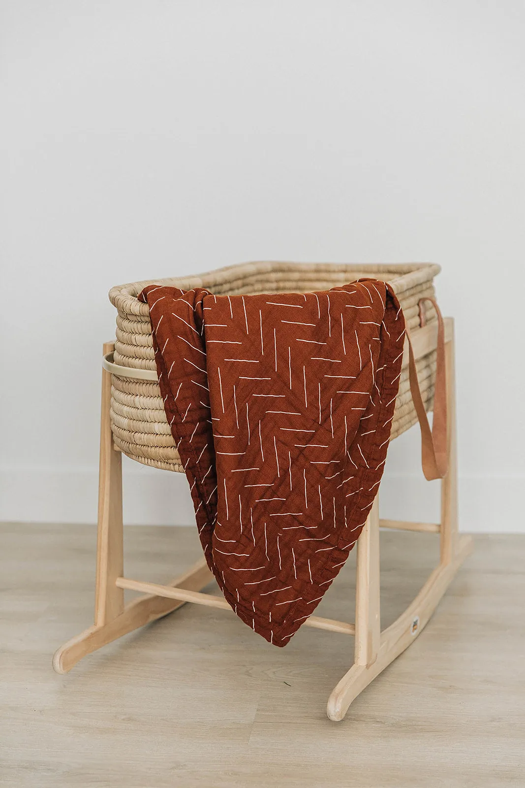 Rust Mudcloth Muslin Quilt