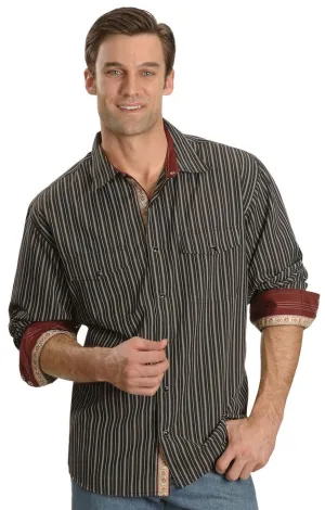 Scully Black Striped Western Shirt