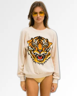 Tiger Print Crew Almond