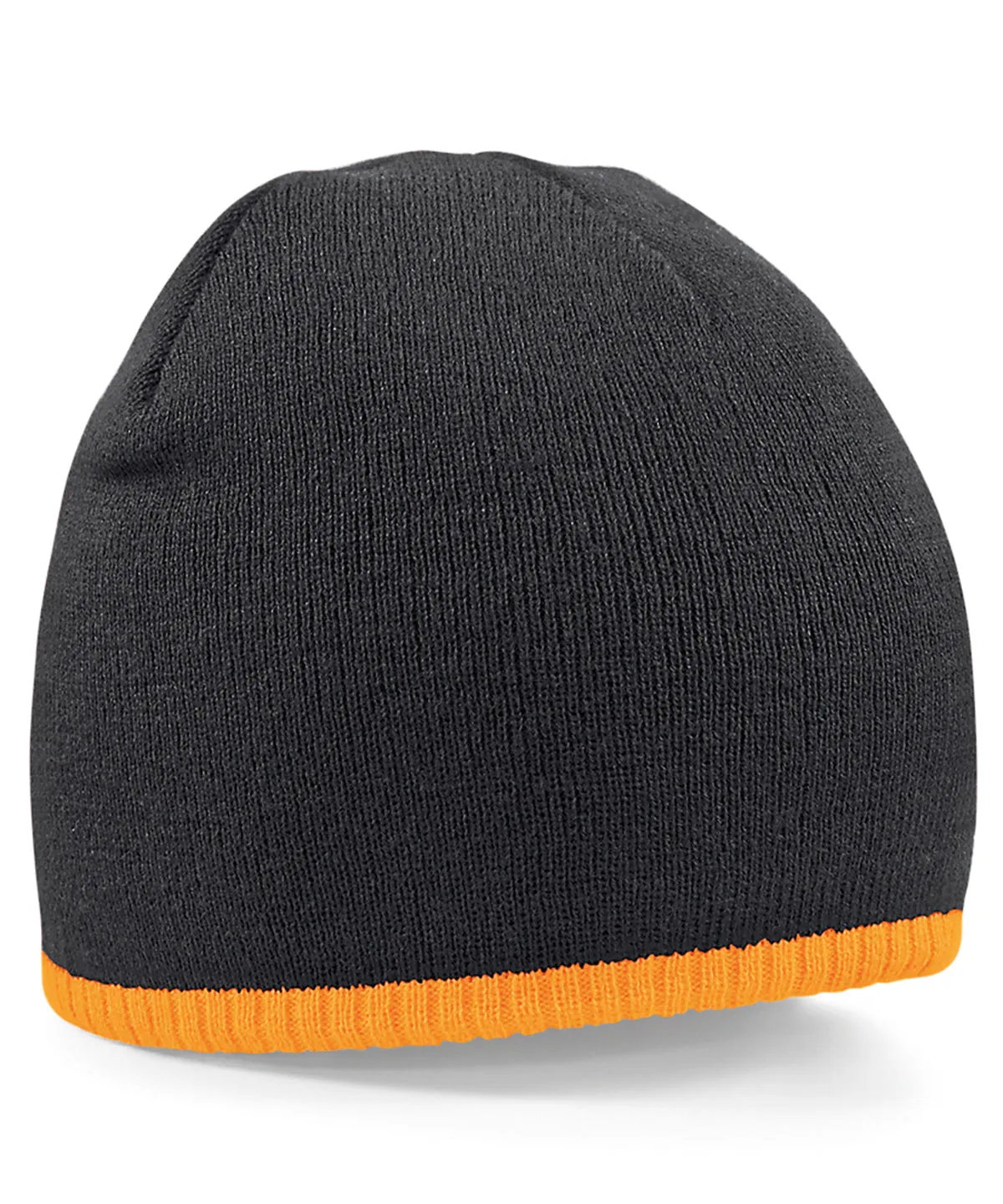 Two-tone pull-on beanie | Black/Fluorescent Orange