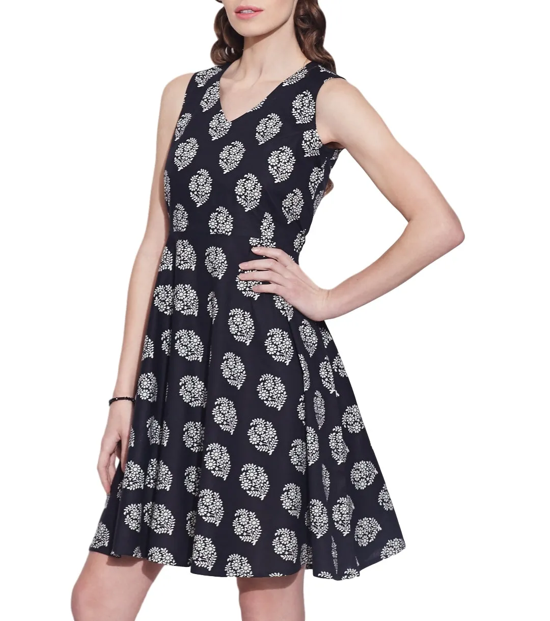 Women Apparels Cotton Printed Dress,Machine Washable,W-CPD34-1609, Size-34 Inch