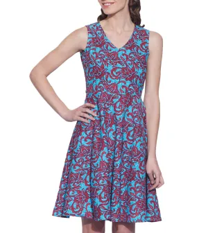 Women's Apparel Cotton Printed Dress,Machine Washable,W-CPD40-1607, Size-40 Inch