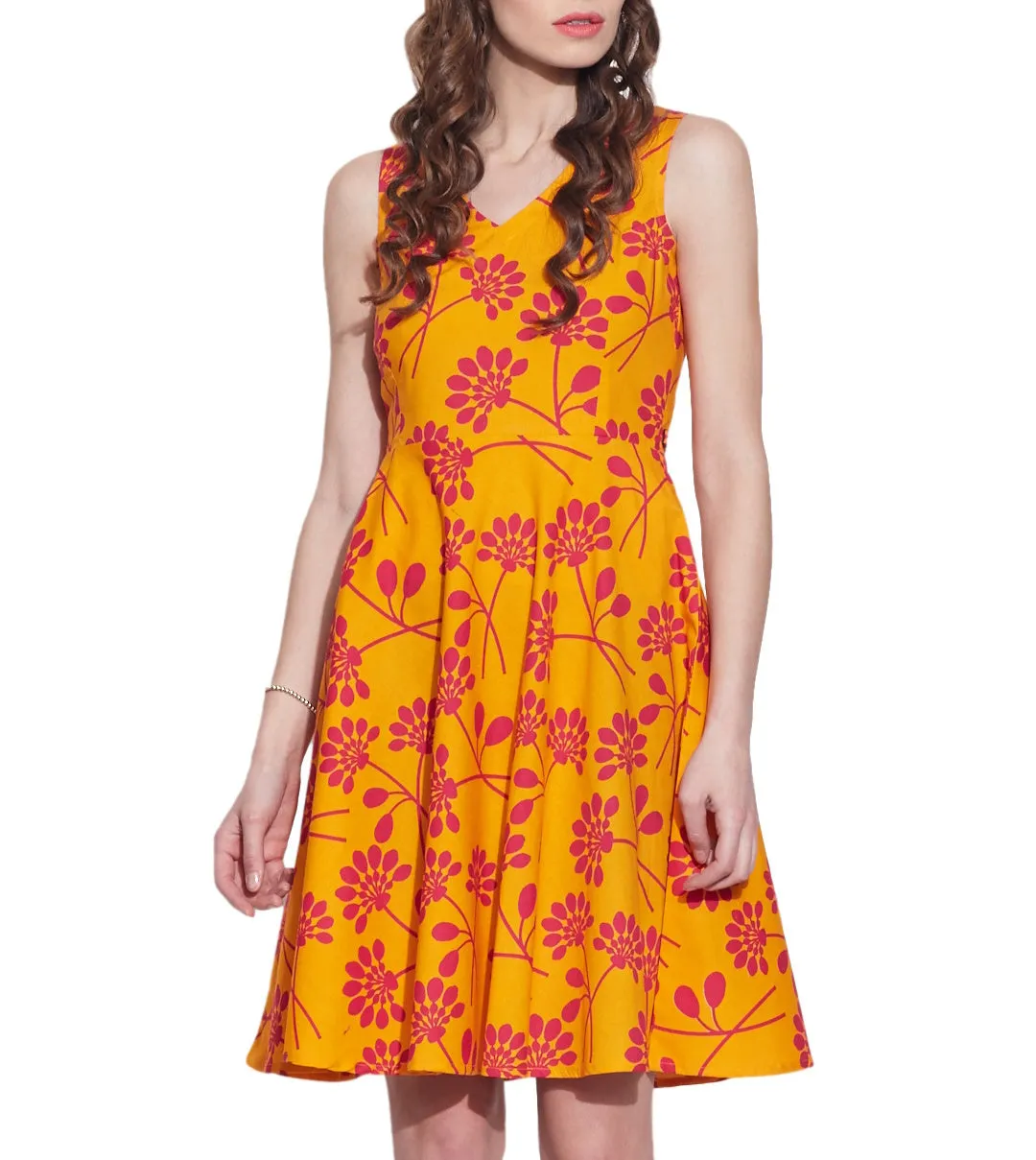 Women's Apparel Cotton Printed Dress,Machine Washable,W-CPD40-1617, Size-40 Inch