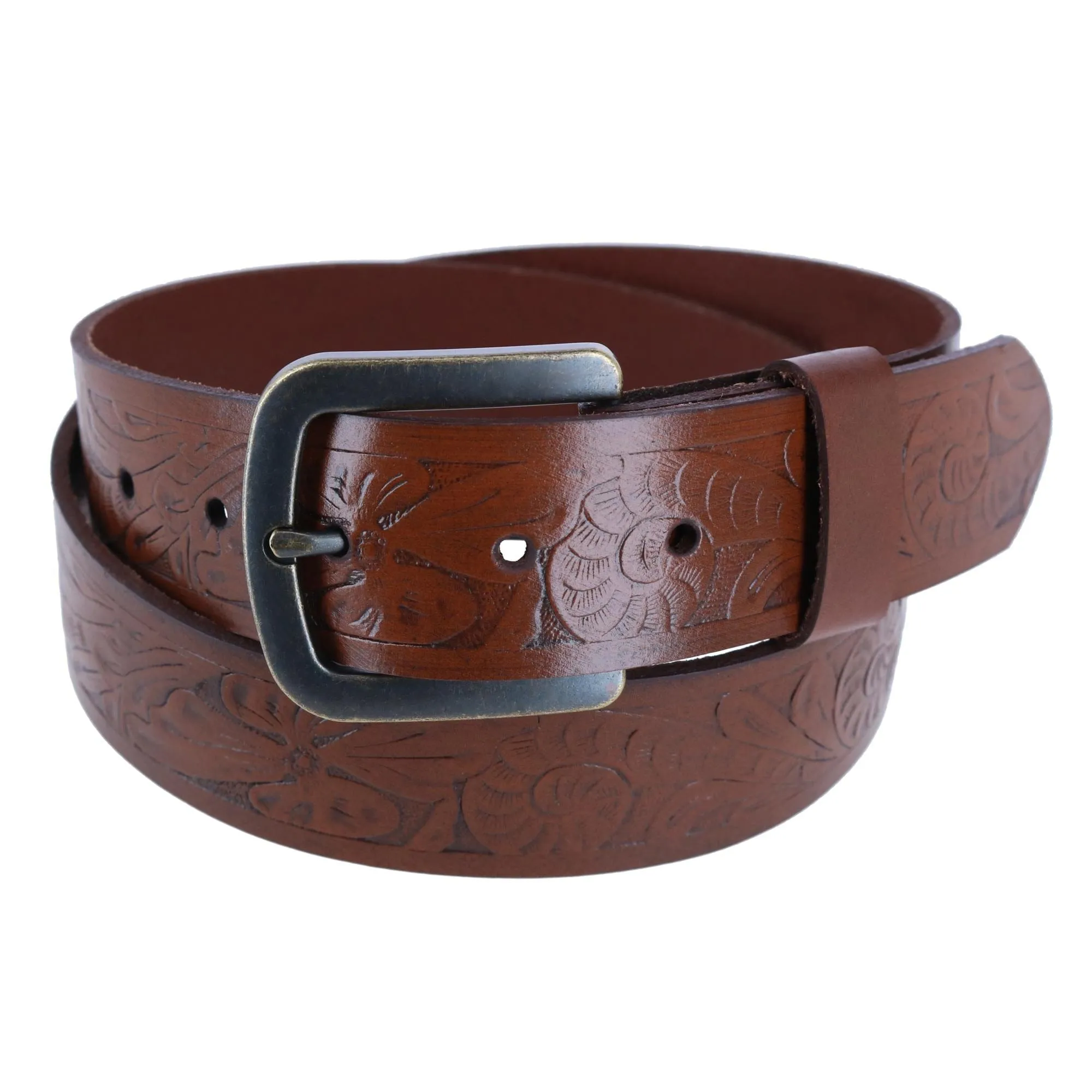 Wrangler Men's Morning Glory Tooled Western Belt