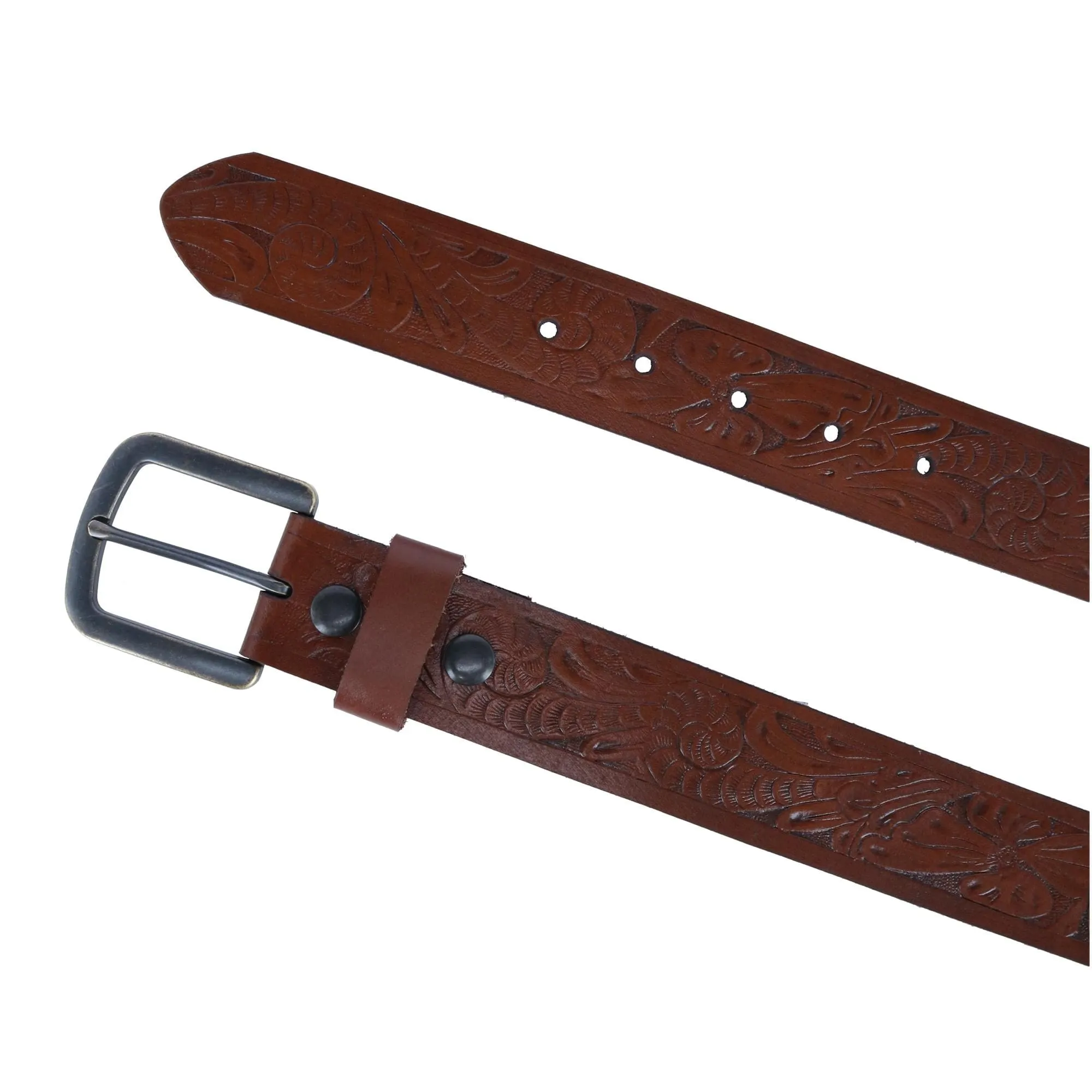 Wrangler Men's Morning Glory Tooled Western Belt