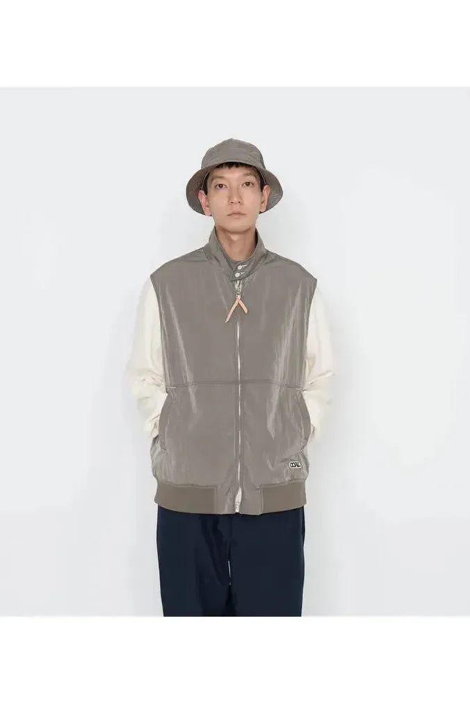 Zip Up Wind Vest - Beige