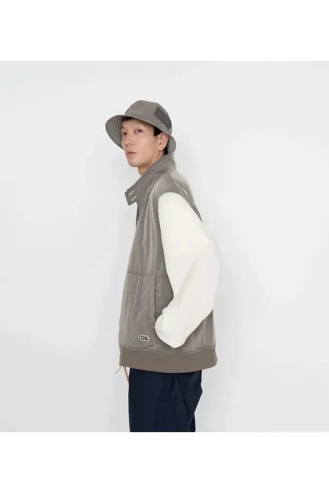 Zip Up Wind Vest - Beige